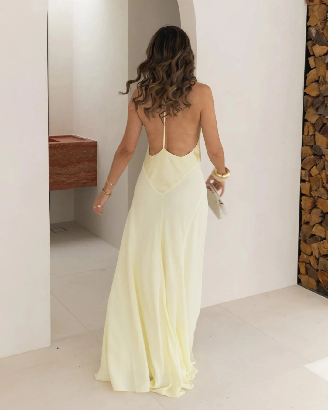 Jaz Hand X Jaz Hand V-Neck Maxi Dress Butter