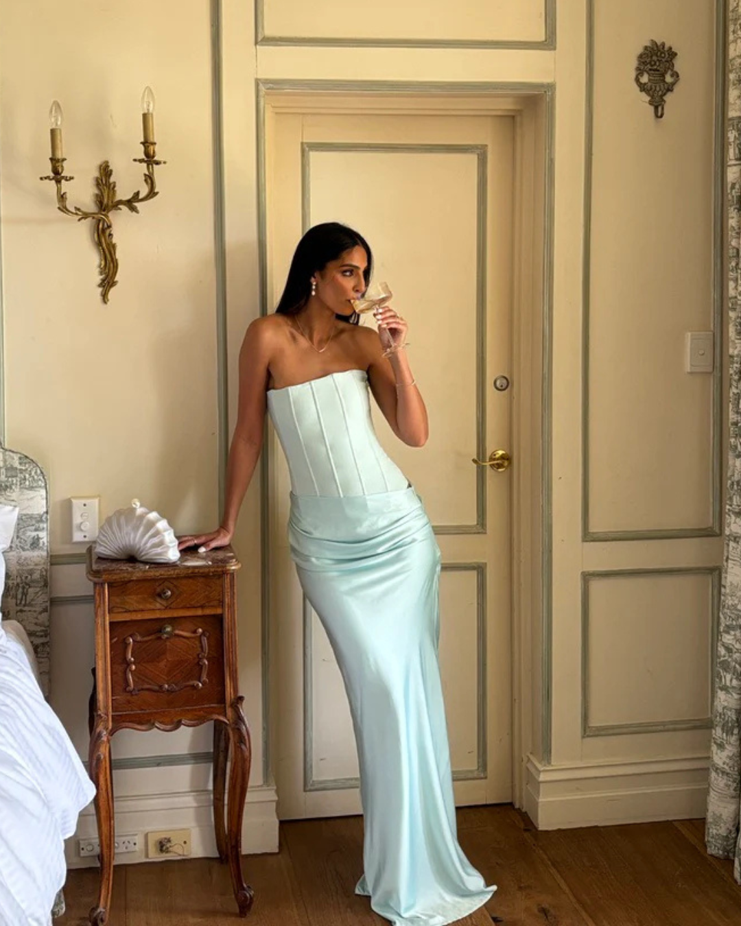 HNTR Huxley Gown - Aqua