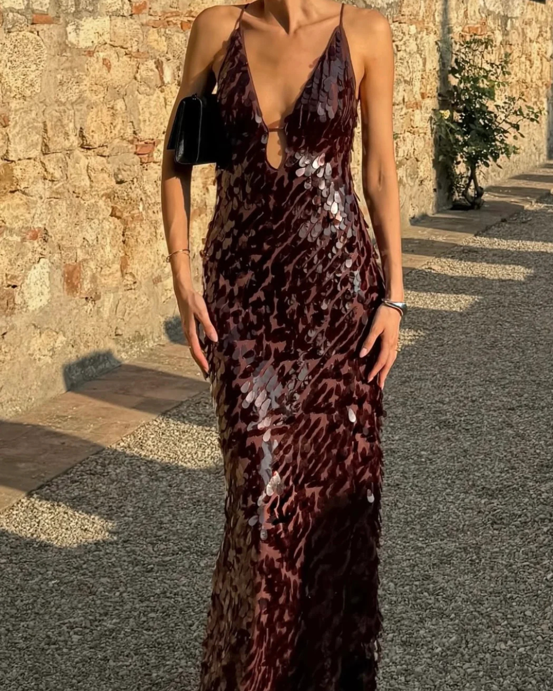 Misha Sapphire Sequin Maxi - Fig