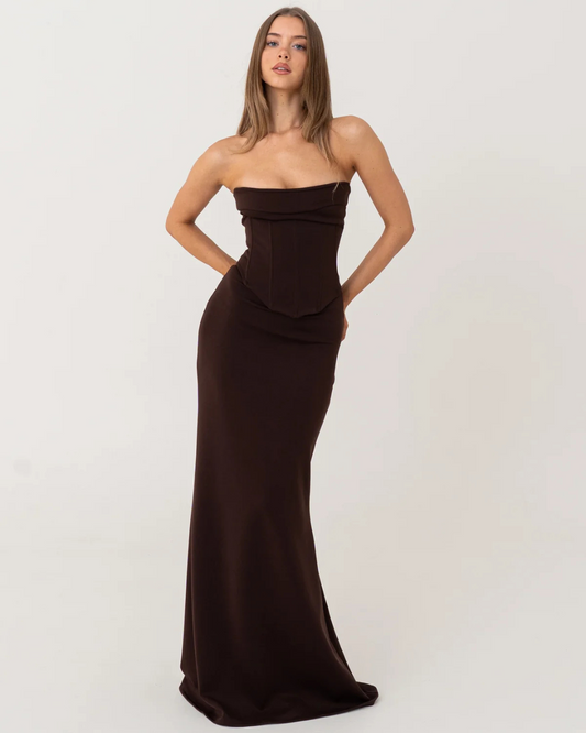 HNTR The Label Louie Gown Brown
