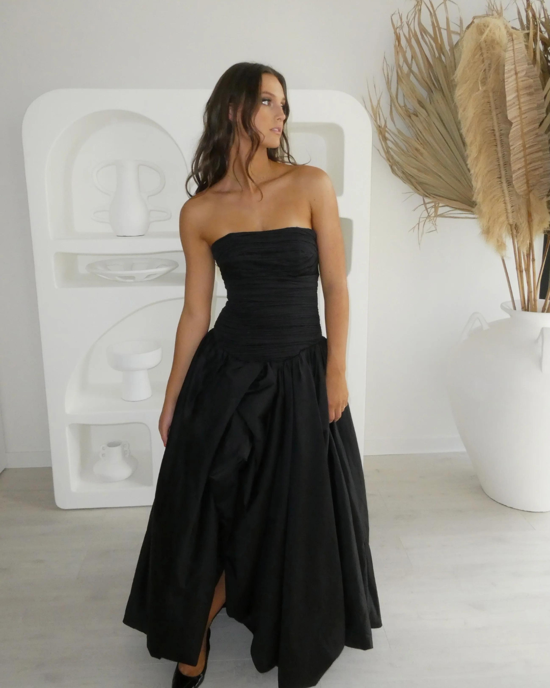 AJE Violette Bubble Hem Maxi Black