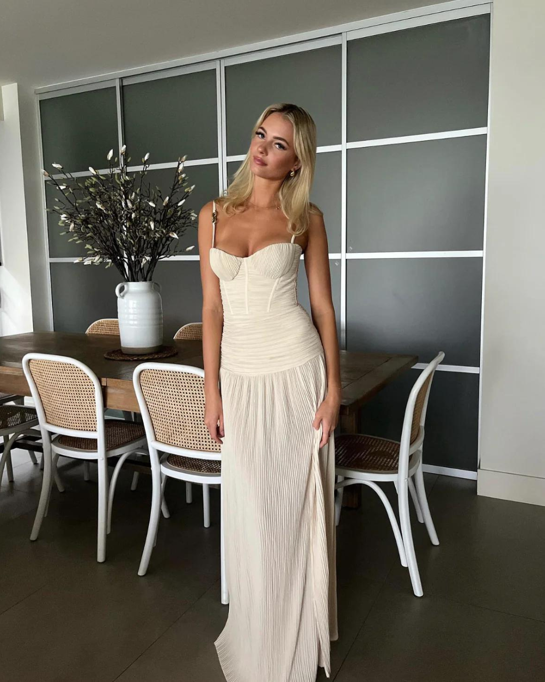 double time pleat dress Manning Cartell Double Time Pleat Dress – River Dress Hire