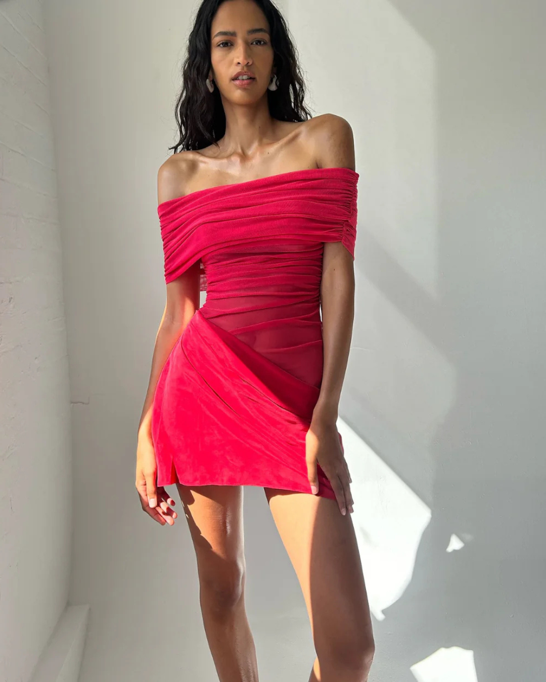 Benni Nico Off Shoulder Mini Watermelon