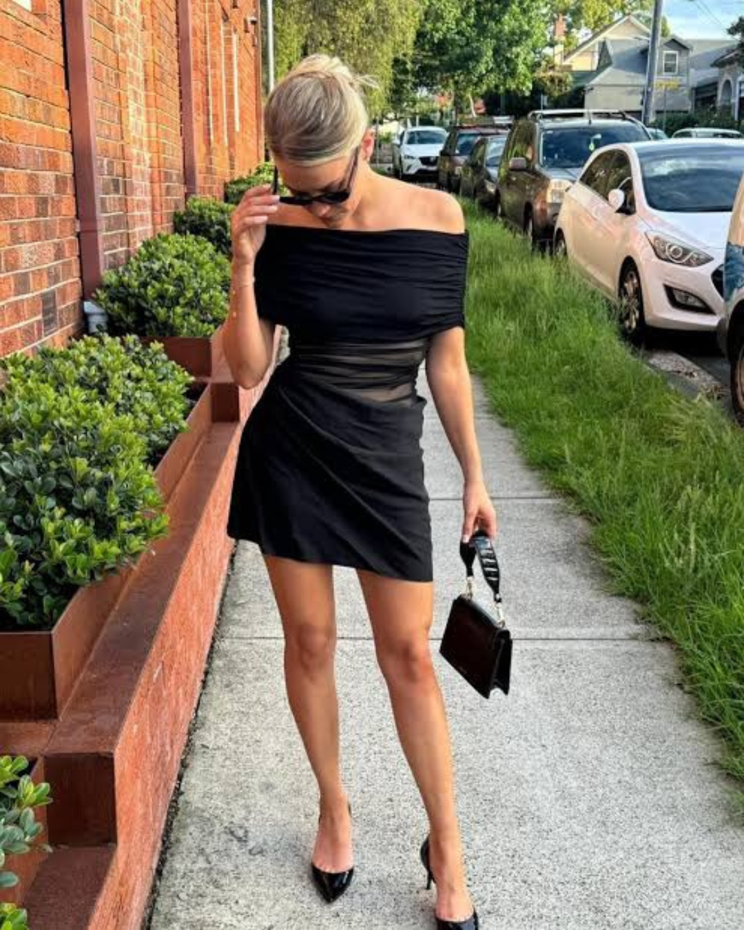 Benni Nico Off Shoulder Mini Black