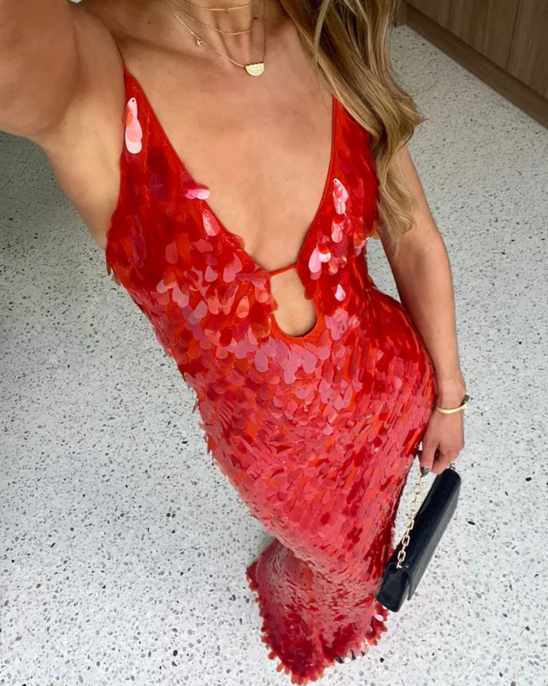 Misha Sapphire Sequin Maxi