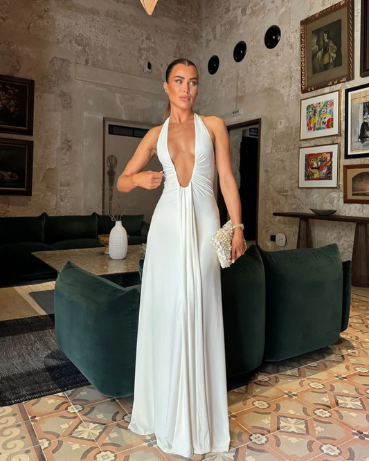 Misha Jennifer Cupro Maxi Dress Ivory