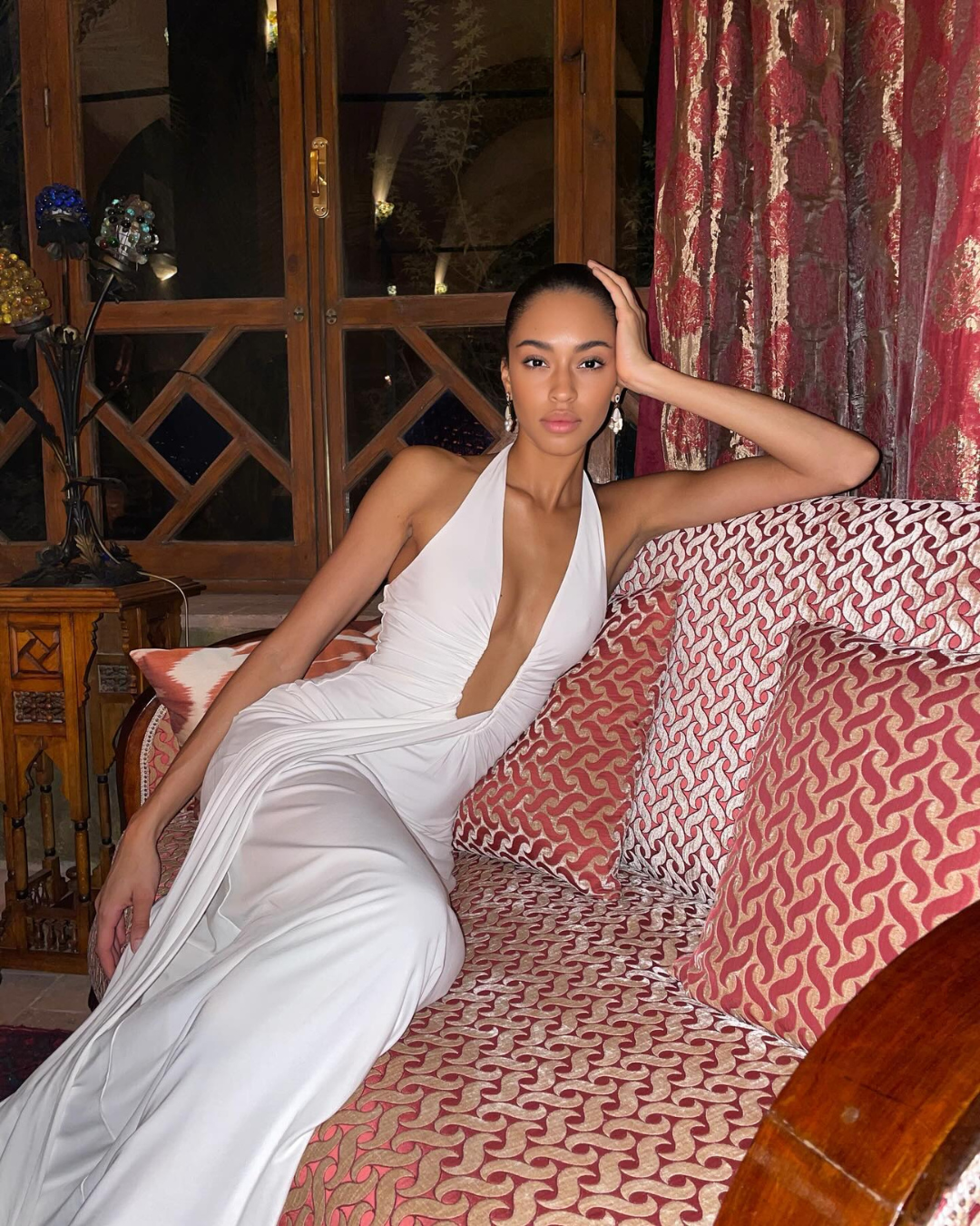 Misha Jennifer Cupro Maxi Dress Ivory