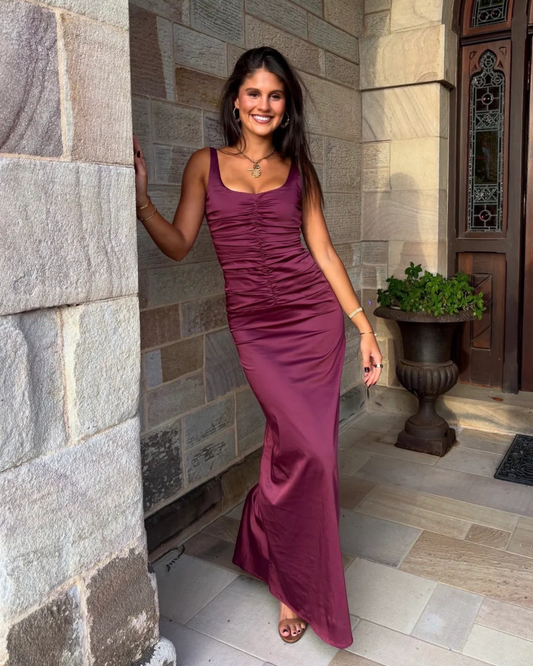 Ance Gria Atlein Gown - Plum