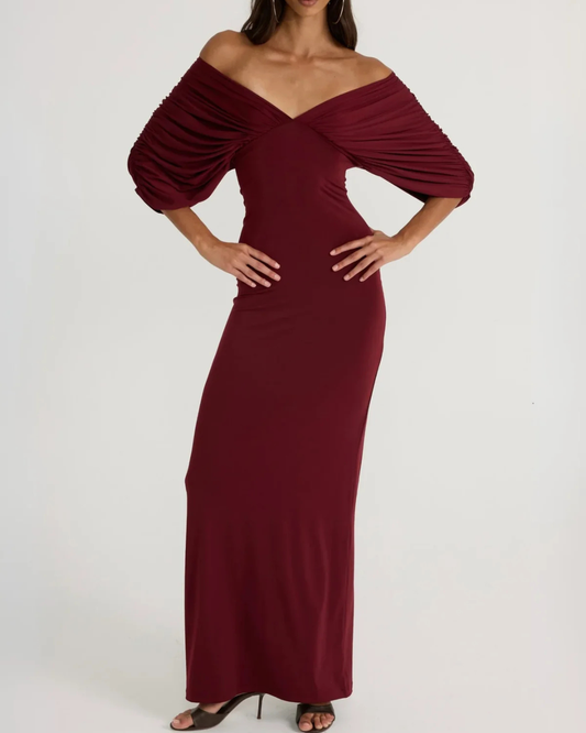 Ance Gria Neve Dress - Burgundy