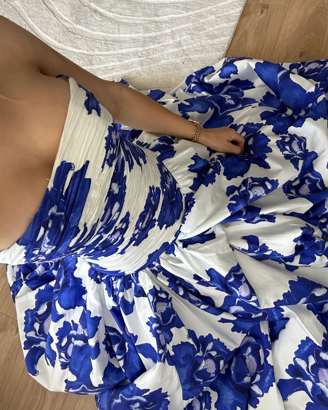 AJE Behold Maxi Dress - Boldly Blooming Cobalt
