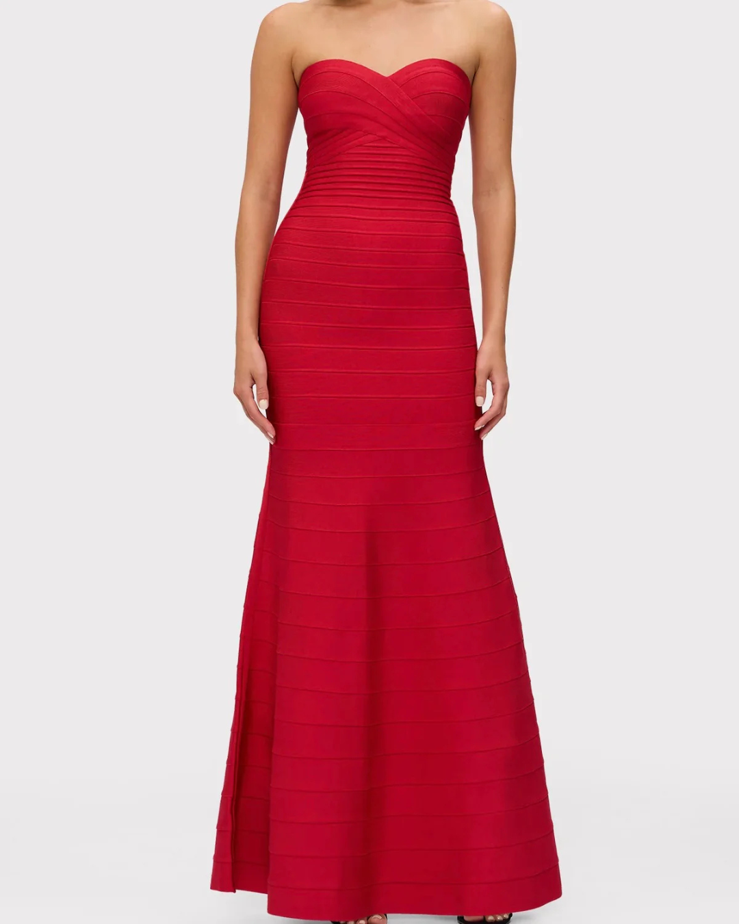 Herve Ledger Sara Gown - Red Lipstick