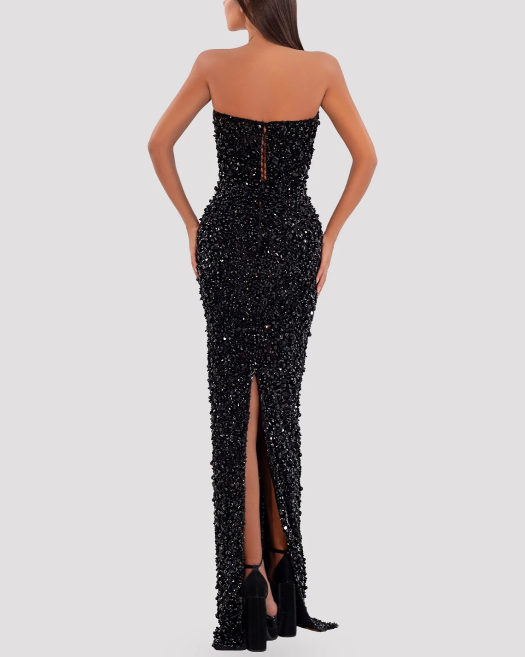 Albina Dyla - Black Leaf Corset Gown