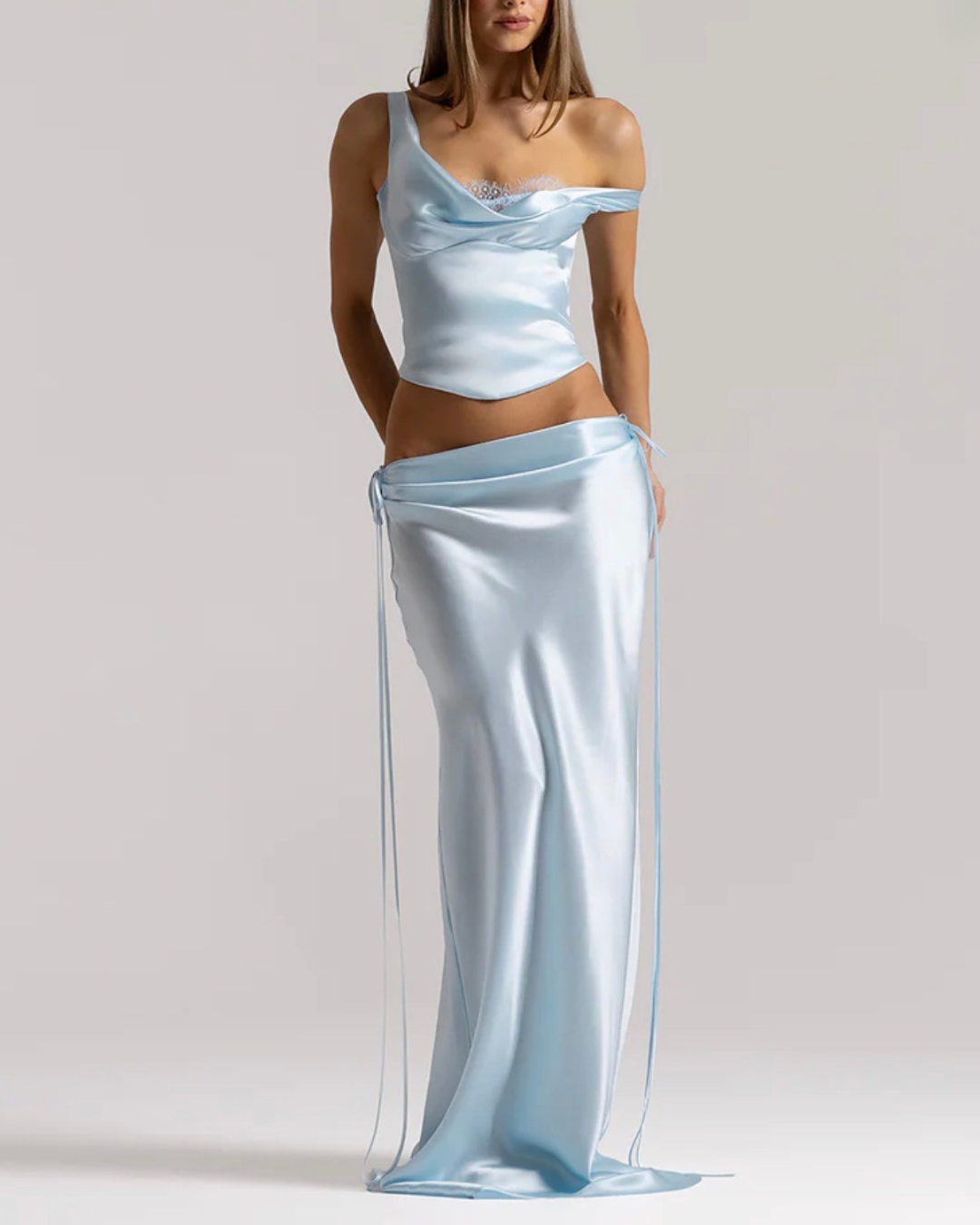 Natalie Rolt Posy Top and Evelyn Skirt - Ice Blue