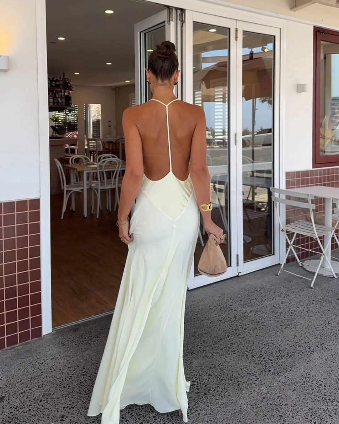 Jaz Hand X Jaz Hand V-Neck Maxi Dress Butter