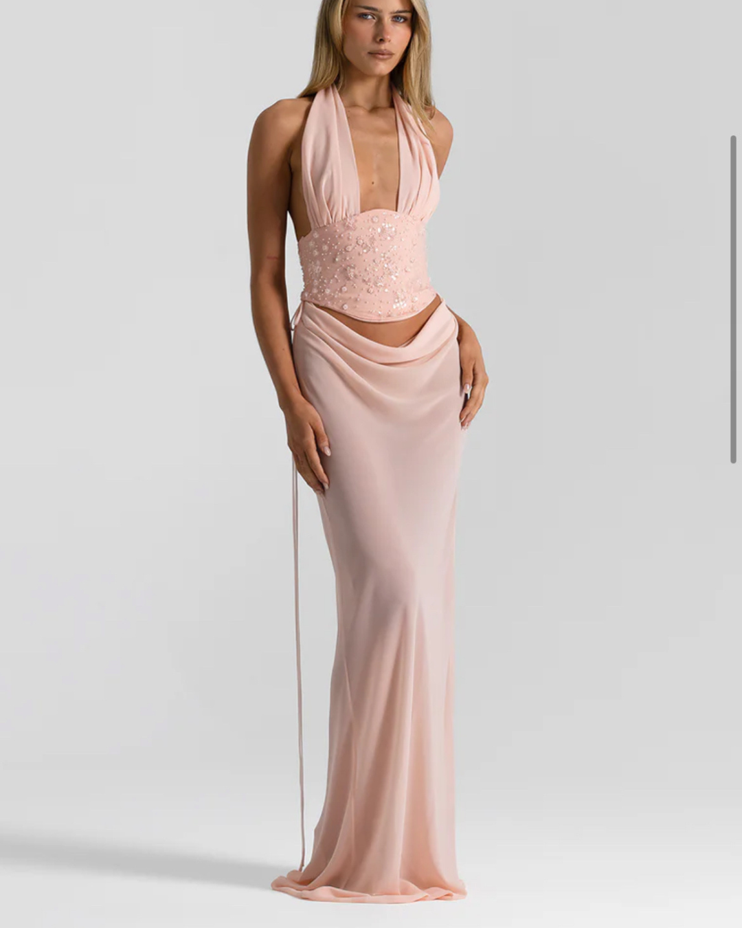 Natalie Rolt Bronte Top & Allira Skirt - Baby Pink