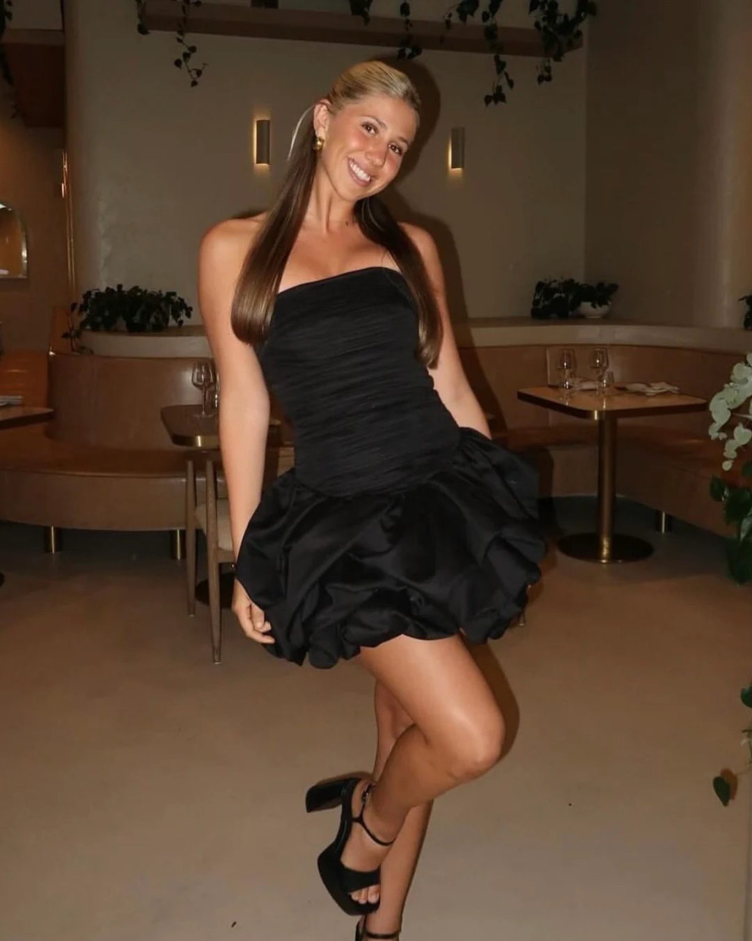 aje bubble dress black AJE 'Violette Bubble Hem' Maxi BLACK – HONEY HIRE BOUTIQUE